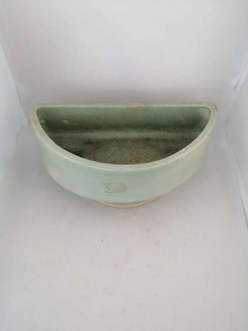 Vintage Mint Green Semi Circular Shaped Vase