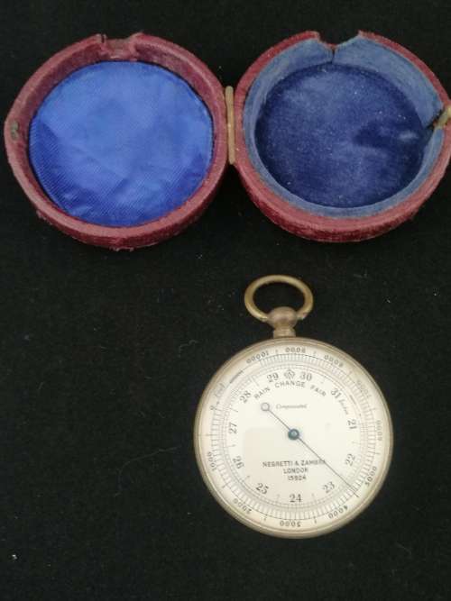 Reserved for Denhol Pocket Barometer Nagretti and Zambra London in Original Case