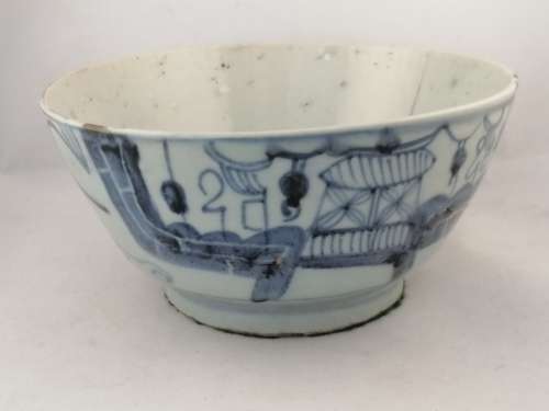 A  19th c Chinese Provincial Blue and White Porcelain Bowl
