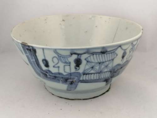 A  19th c Chinese Provincial Blue and White Porcelain Bowl