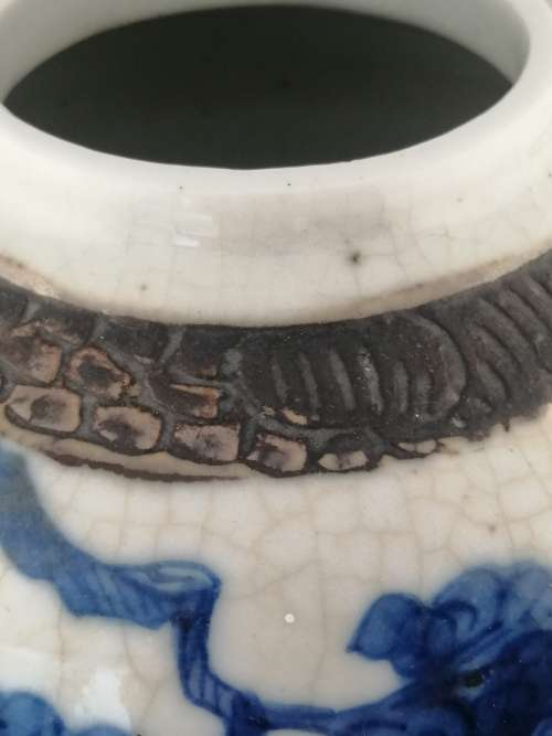 A  Pair of Chinese Ovoid Blue and White Jars Kangxi Period Style