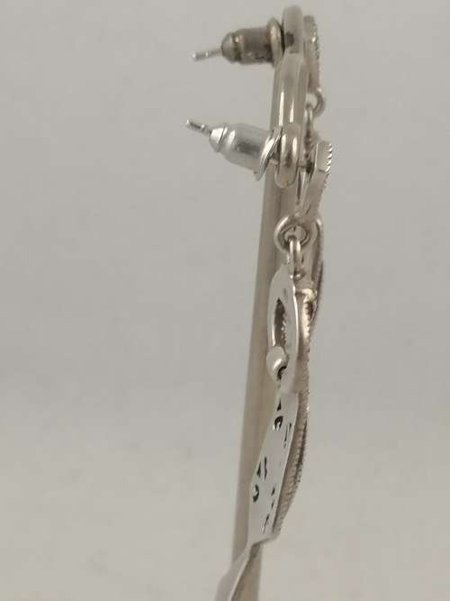 A Stunning Pair of Art Deco Silver and Marcasite Drop Earrings
