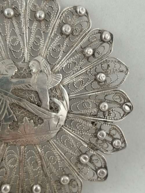Egyptain Silver Filigree Brooch