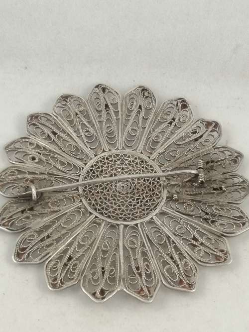 Egyptain Silver Filigree Brooch