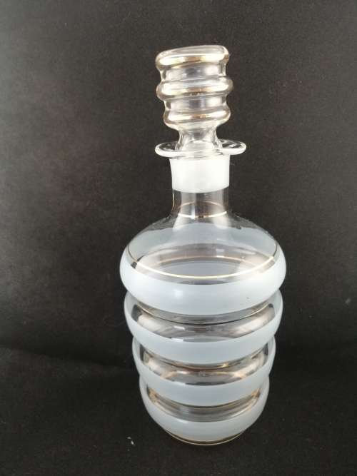 A Fabulous Bohemian Glass Decanter with Rose Gold Detail