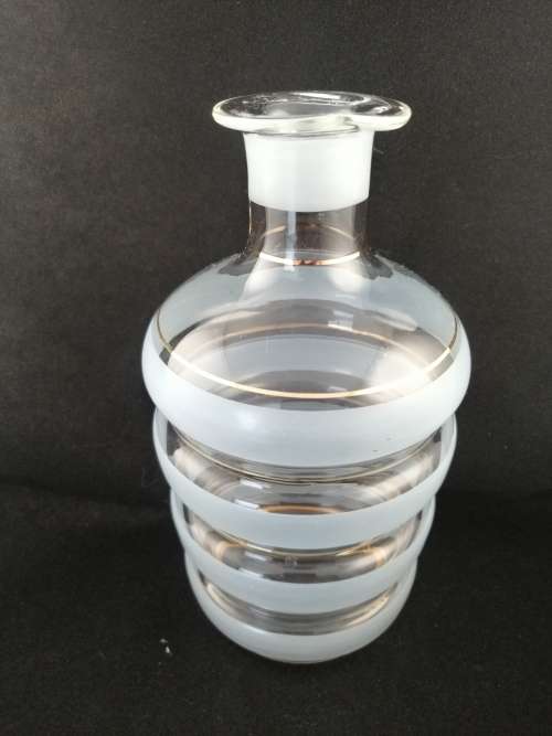 A Fabulous Bohemian Glass Decanter with Rose Gold Detail
