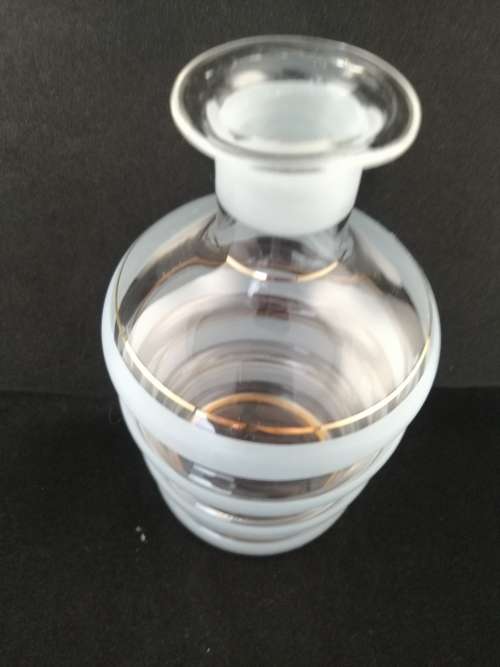 A Fabulous Bohemian Glass Decanter with Rose Gold Detail