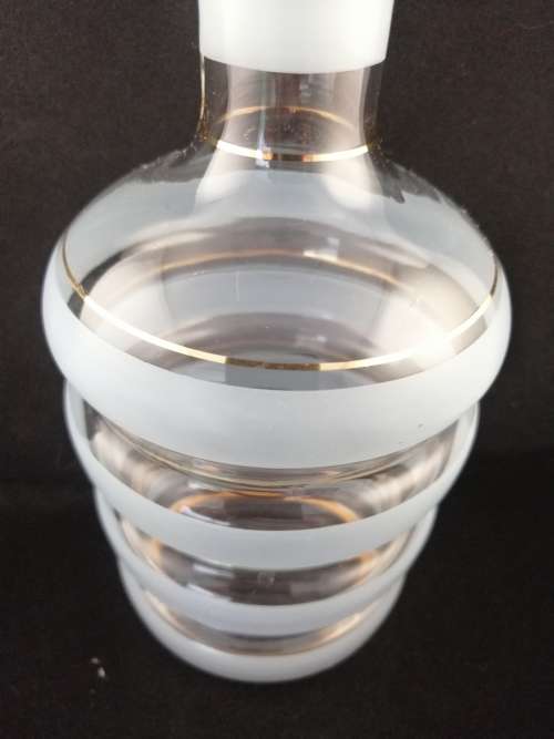A Fabulous Bohemian Glass Decanter with Rose Gold Detail