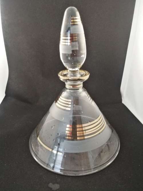 A Fabulous Bohemian Glass Decanter with Rose Gold Detail