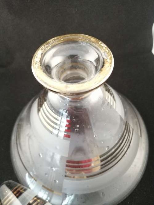 A Fabulous Bohemian Glass Decanter with Rose Gold Detail