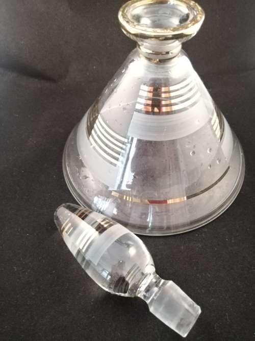 A Fabulous Bohemian Glass Decanter with Rose Gold Detail