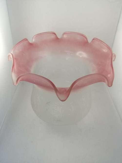 Pink Tipped Oil Lamp Shade