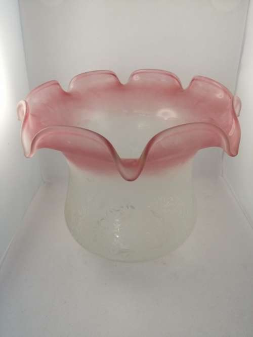 Pink Tipped Oil Lamp Shade