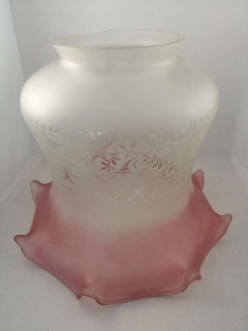 Pink Tipped Oil Lamp Shade