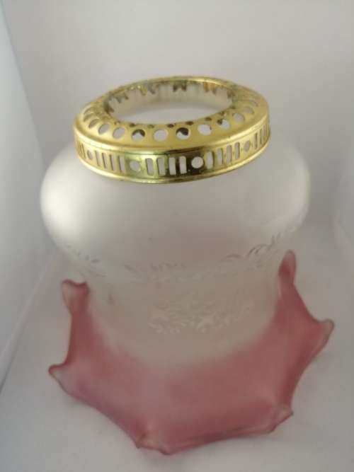 Pink Tipped Oil Lamp Shade