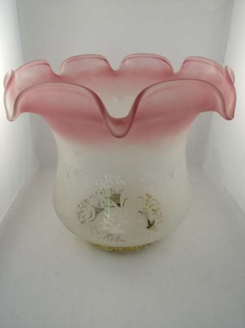 Pink Tipped Oil Lamp Shade