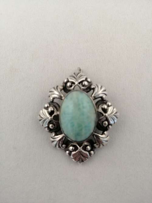 Outstanding! Candida Silver and Natural Stone Pendant/ Brooch