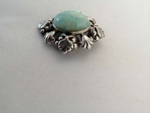 Outstanding! Candida Silver and Natural Stone Pendant/ Brooch