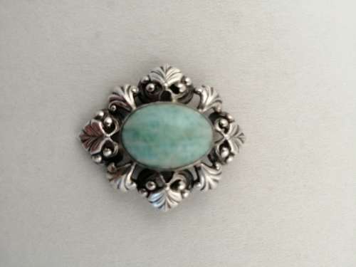 Outstanding! Candida Silver and Natural Stone Pendant/ Brooch
