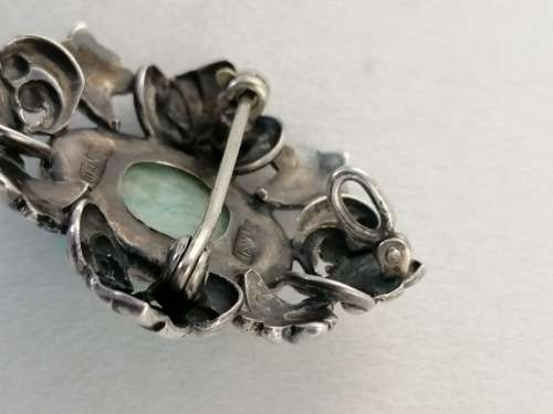 Outstanding! Candida Silver and Natural Stone Pendant/ Brooch