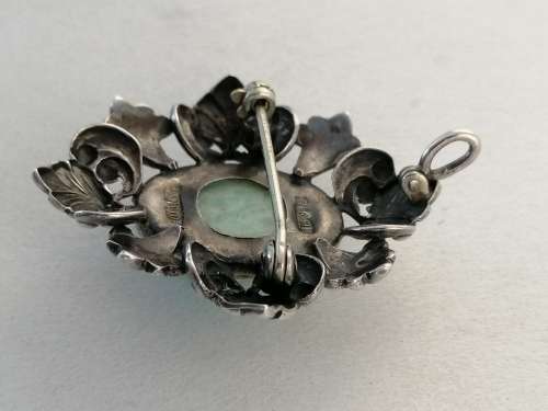 Outstanding! Candida Silver and Natural Stone Pendant/ Brooch
