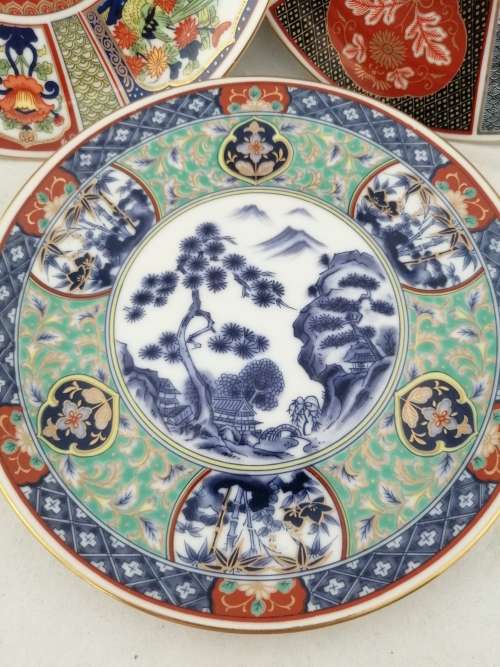 Three Imari Style Plates 16 cm diameter each