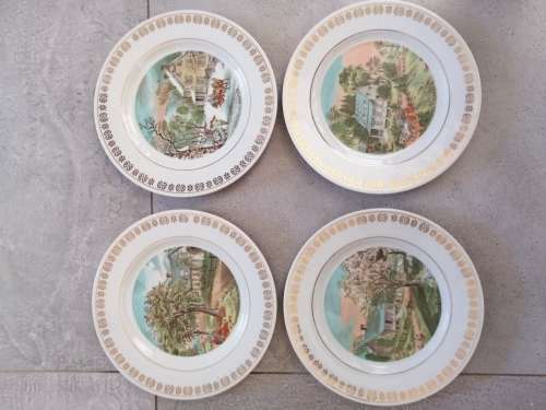 Set of Four The Four Seasons Currier and Ives Japan : Winter Autumn Spring Summer