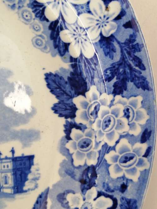 Antique Pearlware Transfer Don Pottery Italian Views Plate Obelisk at Catania