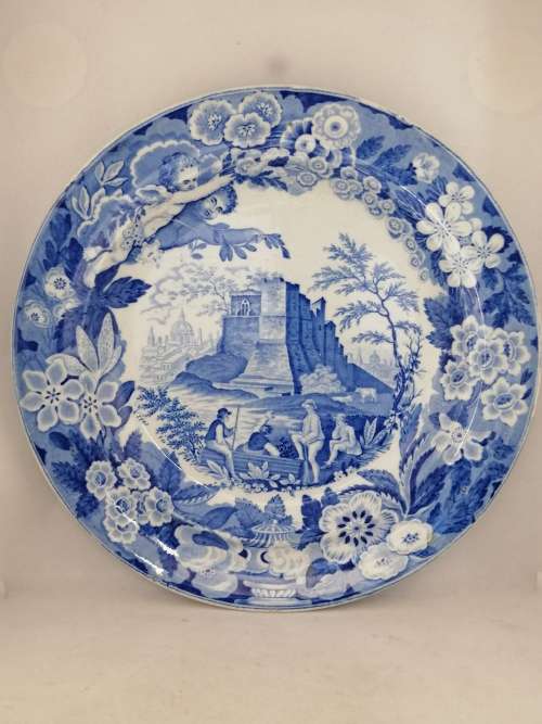 Antique Pearlware Transfer Don Pottery Italian Views Plate