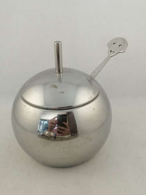 Alessi Anna G Sugar and Creamer Set on Steel Mirror Polished Tray