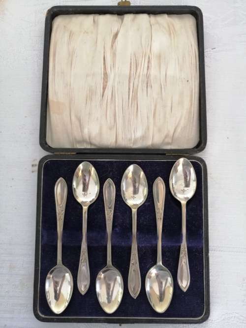 A Boxed Set of 6 Epns Coffee Spoons
