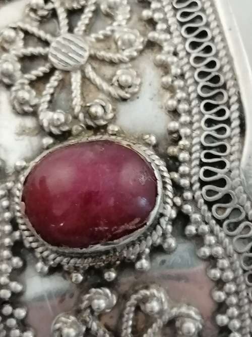Stunning Bohemian Silver and Carnelian Cuff Bangle