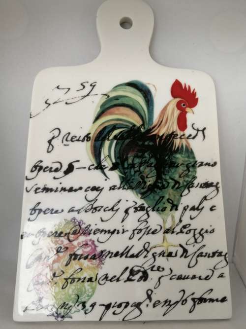 Tuscan Rooster Ceramic Cheese Board