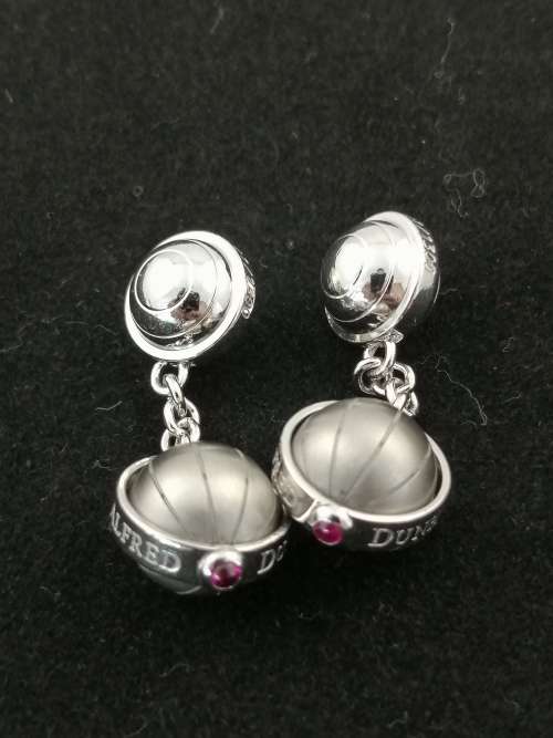 Alfred Dunhill Longitude Silver and Ruby Cufflinks Ltd Edition