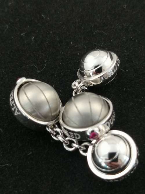 Alfred Dunhill Longitude Silver and Ruby Cufflinks Ltd Edition