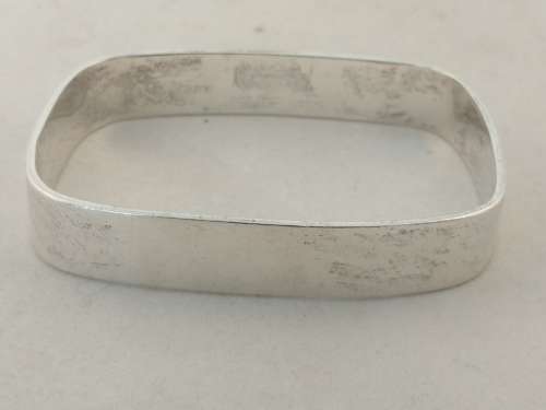 Rectangular Modern Silver Bangle