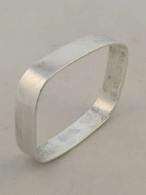 Rectangular Modern Silver Bangle