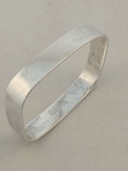 Rectangular Modern Silver Bangle