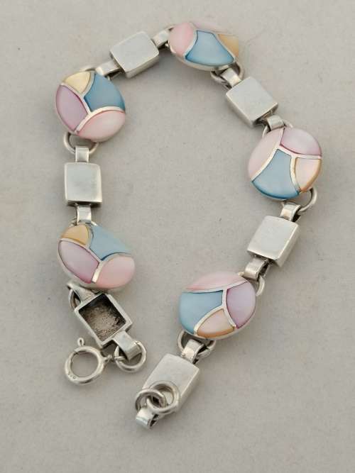 A Very Pretty Mother of Pearl and Silver Bracelet