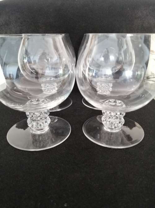4 Lalique Alger Brandy Sniffer Glasses