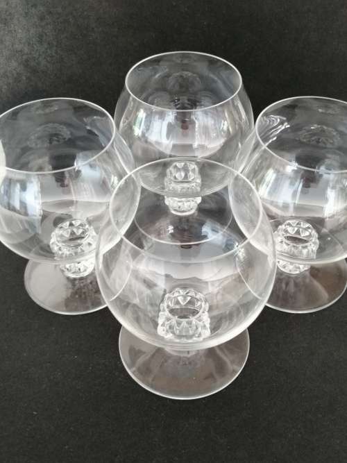 4 Lalique Alger Brandy Sniffer Glasses