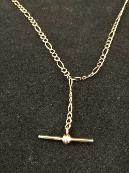 9ct Yellow Gold Flat Curb Link Fob Chain