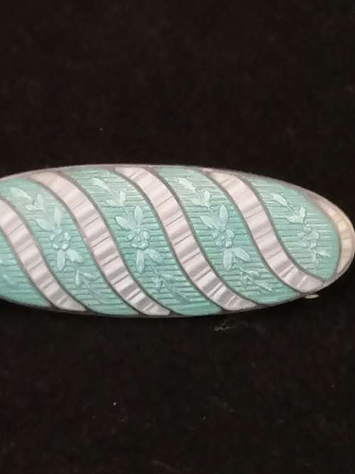 A Stunning! Silver and Enamel Pendant Brooch  J Atkins and Son Birmingham