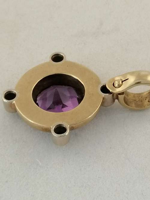 Reserved 9k Yellow Gold Pendant with Amethyst