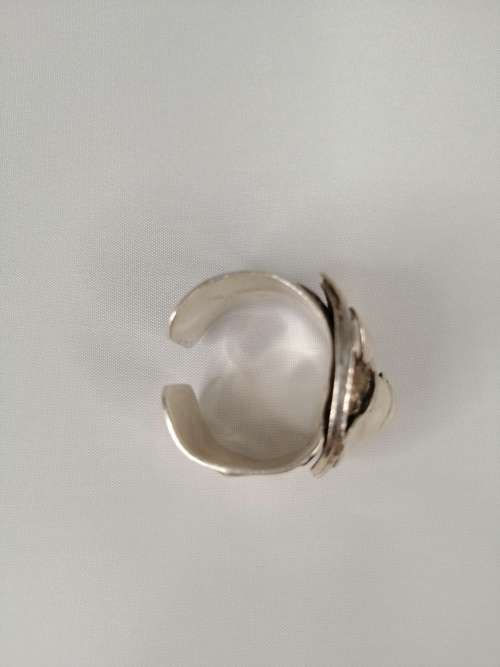SILVER 925 MODERNIST, BRUTALIST HEAVY UNISEX RING