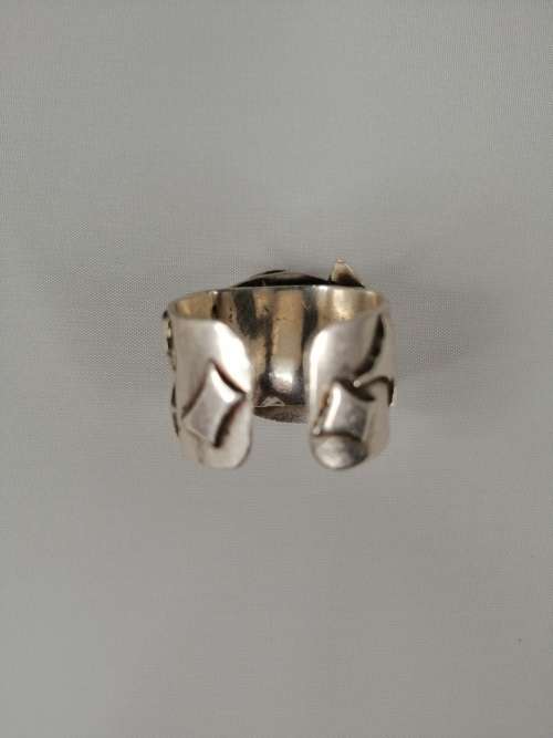SILVER 925 MODERNIST, BRUTALIST HEAVY UNISEX RING
