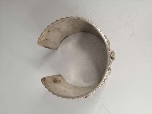 VINTAGE EGYPTIAN REVIVAL SILVER CUFF BANGLE