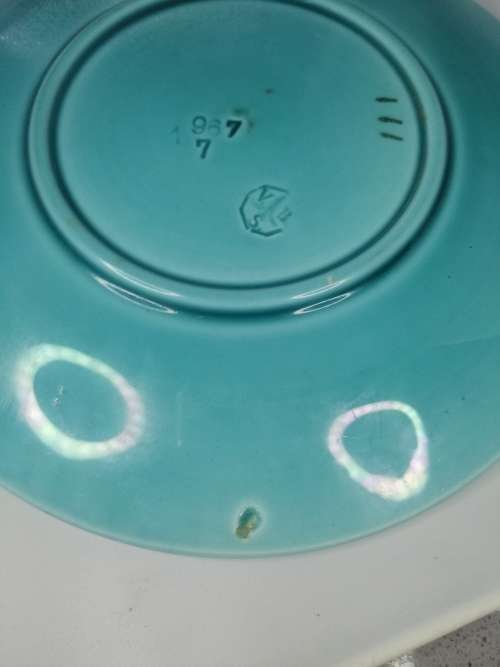 TWO ART NOUVEAU ANTIQUE VILLEROY and BOCH SCHARAMBERG MAJOLICA PLATES