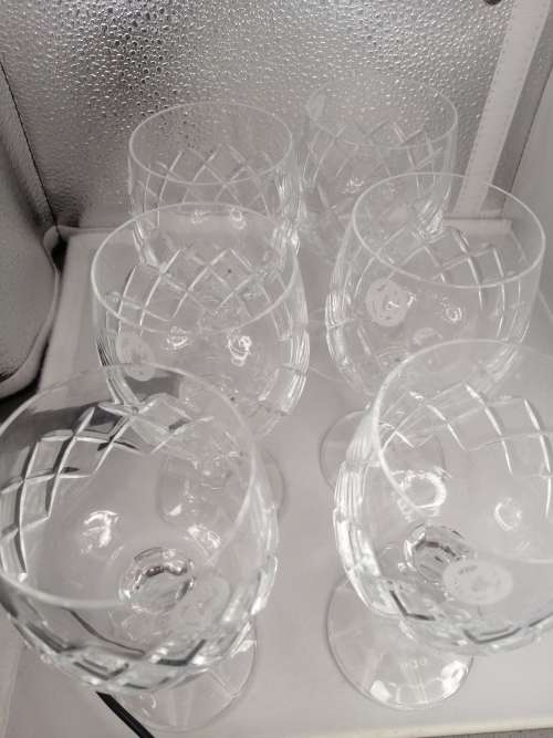SIX CUT GLASS CRYSTAL GLASSES