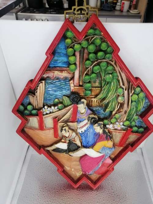ANTIQUE CHINESE WOOD CARVED PLAQUE